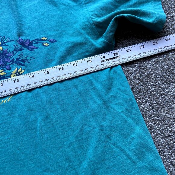 VINTAGE ONEITA CAPE COD GRAPHIC T-SHIRT TURQUOISE USA MEDIUM WOMENS - Picture 5 of 6